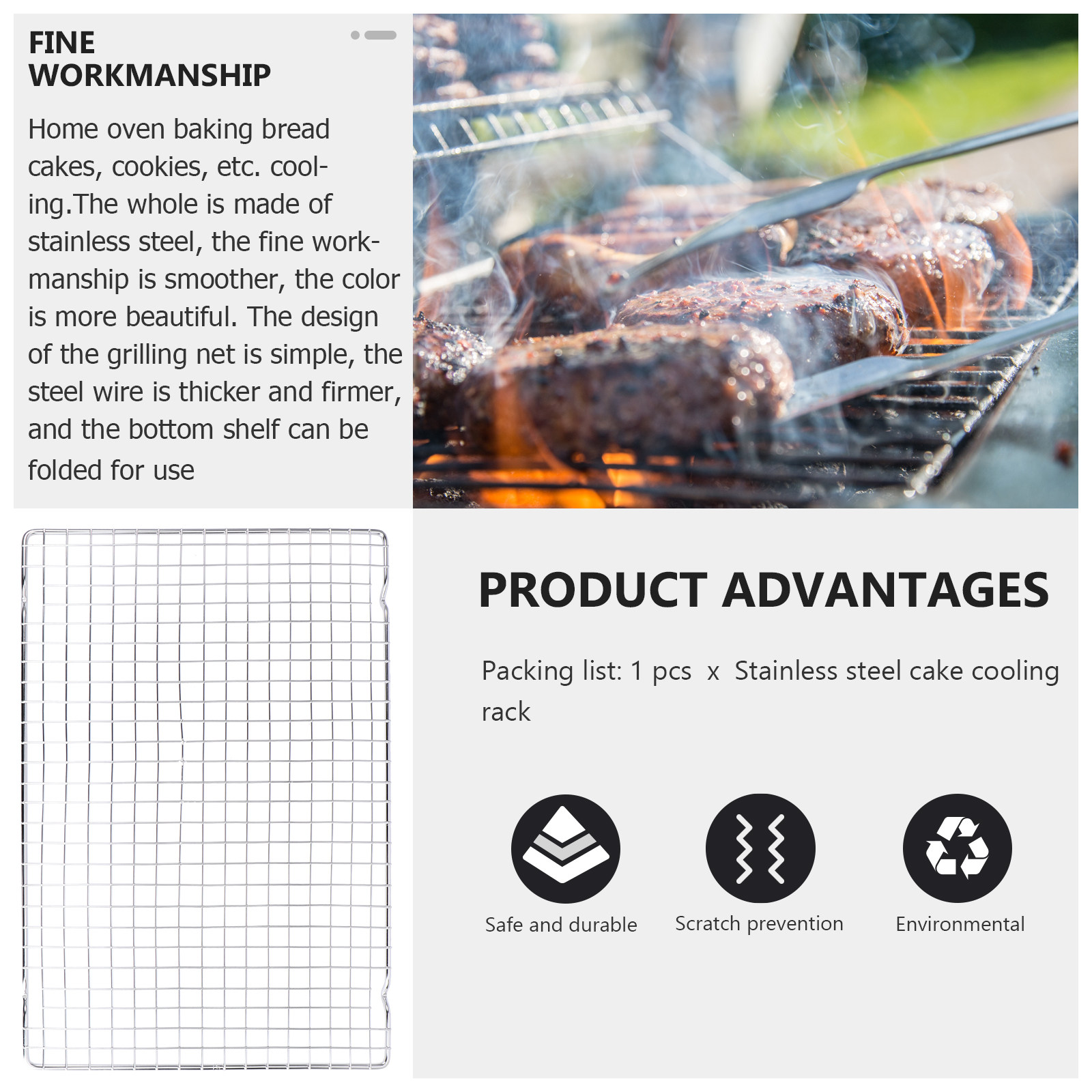 Kitchen Baking Rack - 1 unidad de rejilla de acero