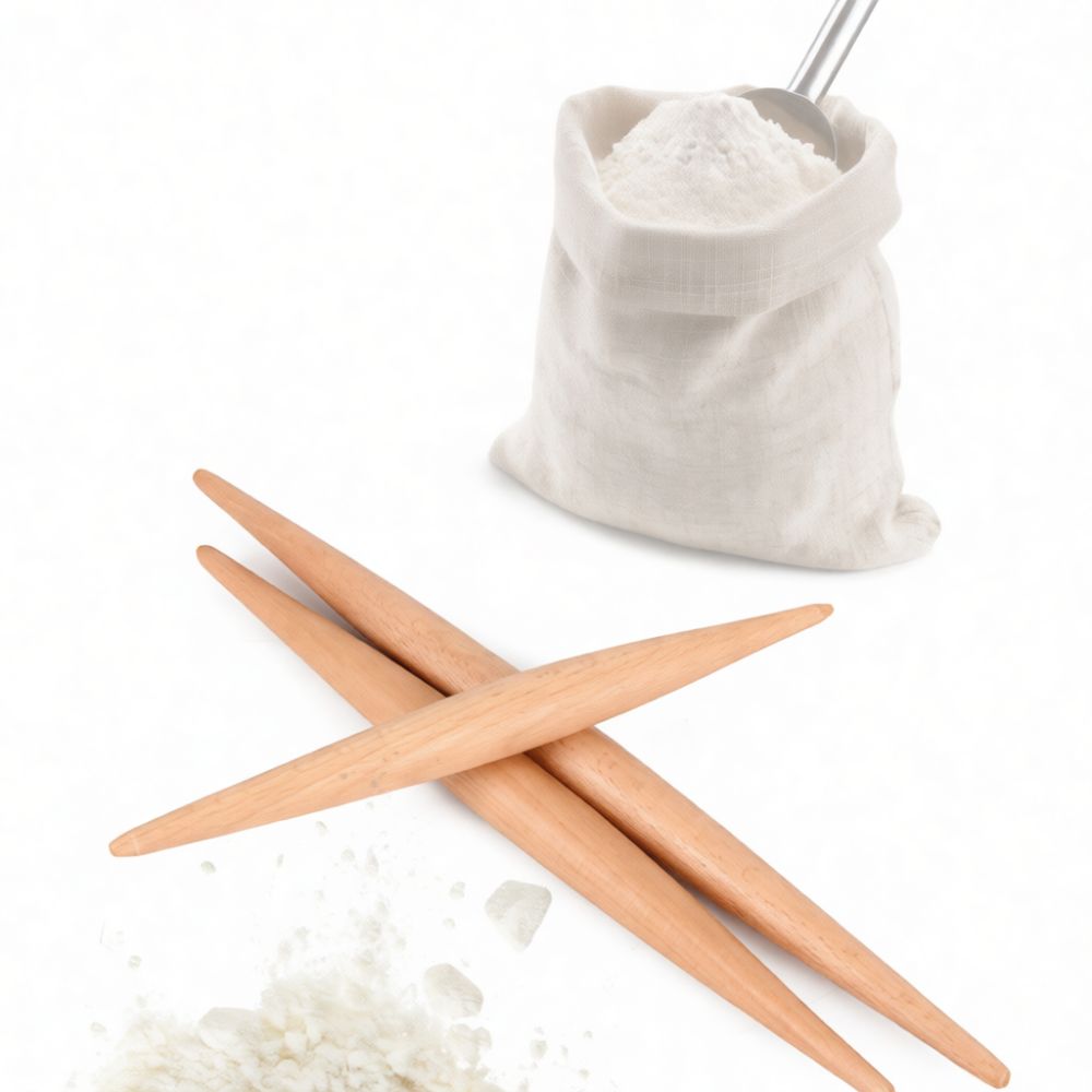 Kitchen Roller Baking - Rodillo de madera resistente con extremo