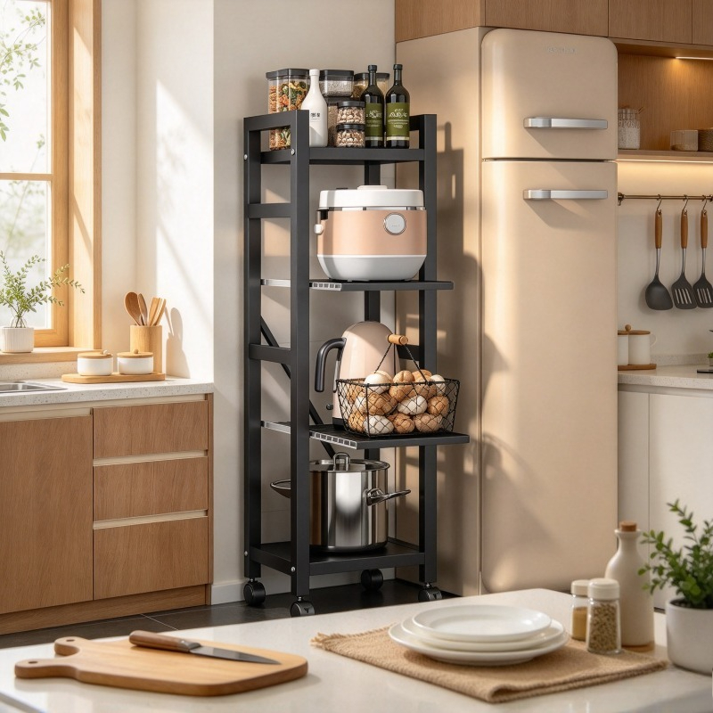 Estante de cocina extraíble, e - Kitchen Baking Cart reseña y precio
